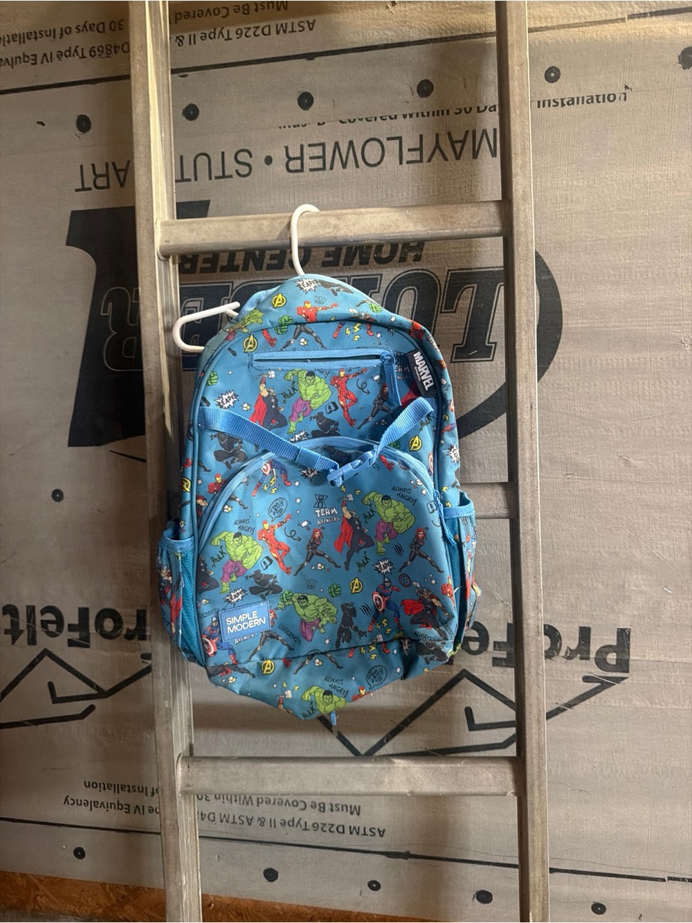 Marvel Blue Kids Backpack with Superhero Print